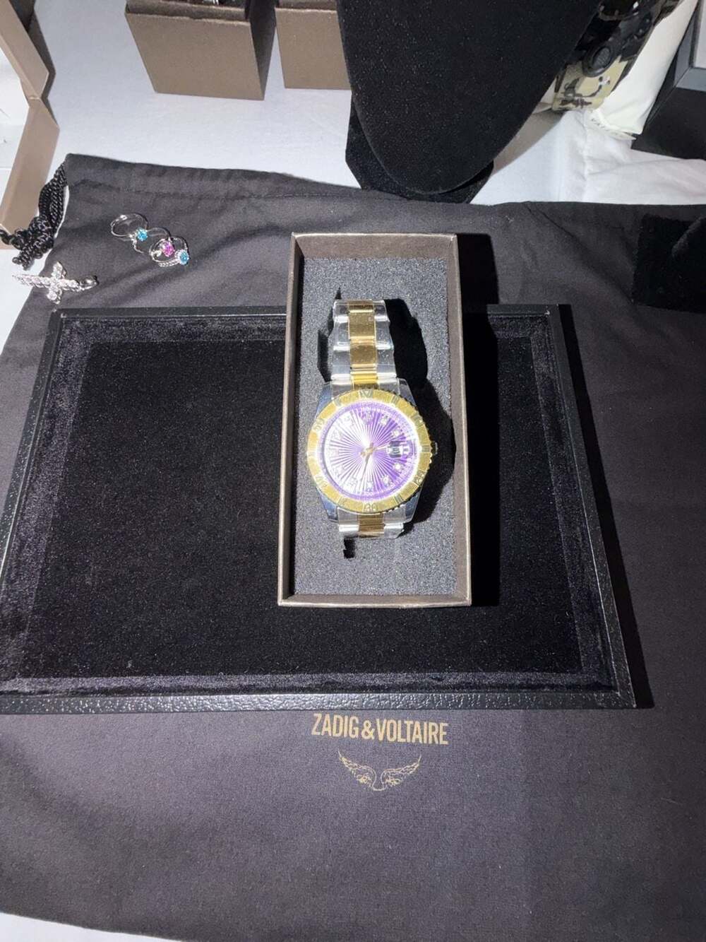 Armani jeans Two-Tone Purple Dial Watch